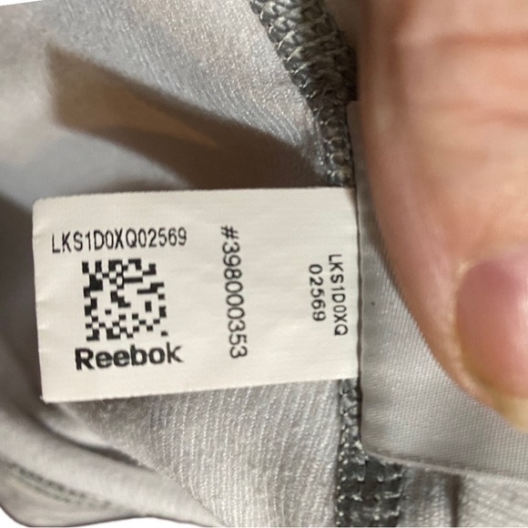 Reebok Running Top Grey Slab Print Long Sleeve Size XL - Picture 5 of 5